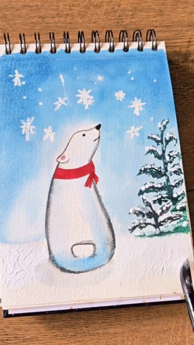 Рисуем белого медведя