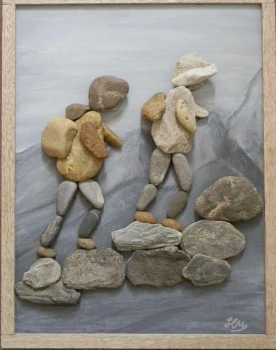 Удивительные картины из речных или морских камней Удивительные картины из речных или морских камней