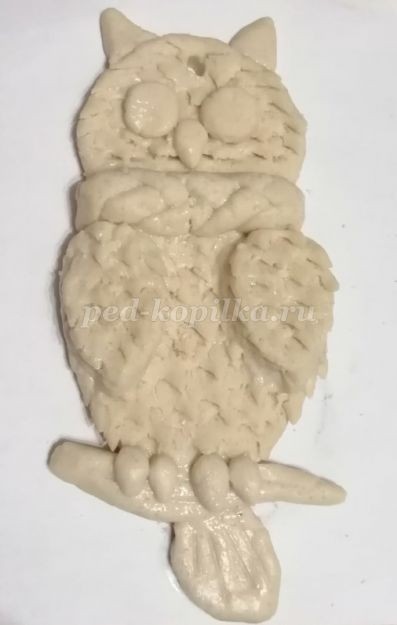 Сова из соленого теста детскими руками Сова из соленого теста детскими руками