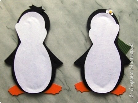 ​Двухсторонняя аппликация "Пингвины"