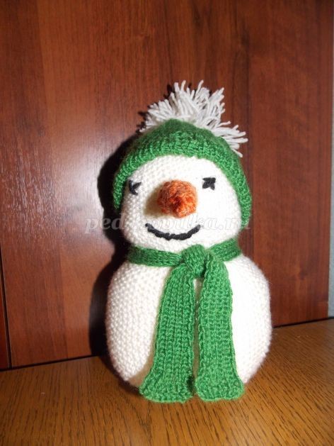 Как связать Снеговика на спицах