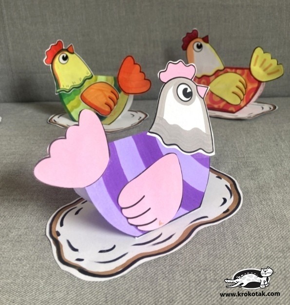 Объемная поделка аппликация "Пасхальная курочка"