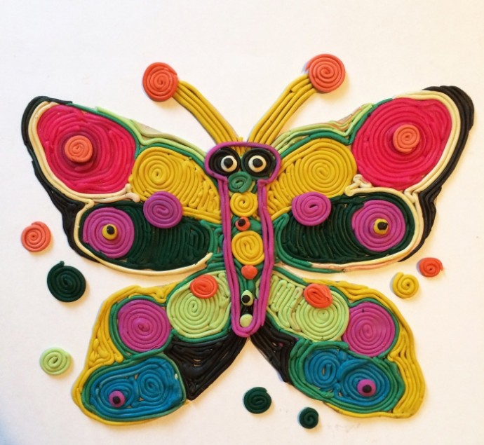 ​Рисуем пластилином бабочку