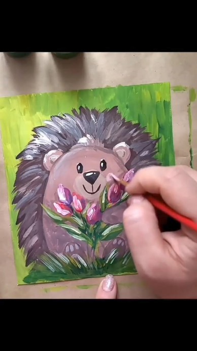 ​Ёжик с цветами