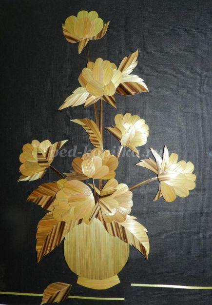 Цветочное панно из соломки детскими руками: часть 2 Цветочное панно из соломки детскими руками: часть 2