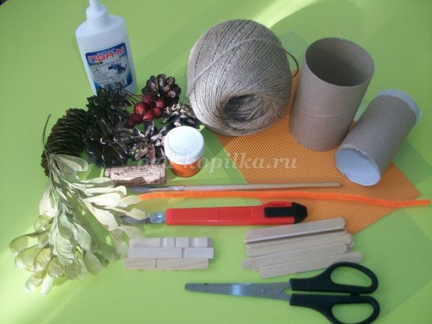 Настольная композиция из природного материала детскими руками: мастер-класс, часть 1