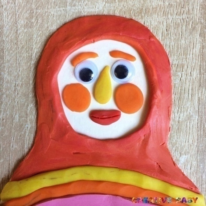 Матрёшка из пластилина