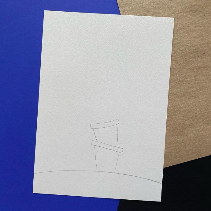 Рисунок с горшками и птичками Рисунок с горшками и птичками