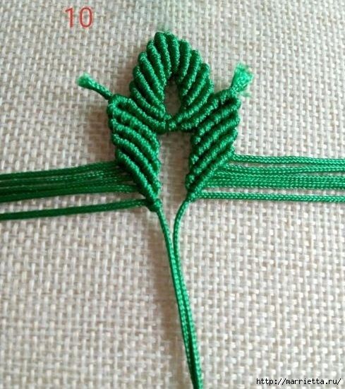 Листик в технике макраме