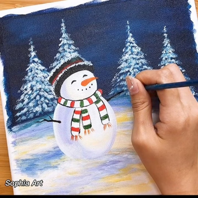 Рисуем снеговика