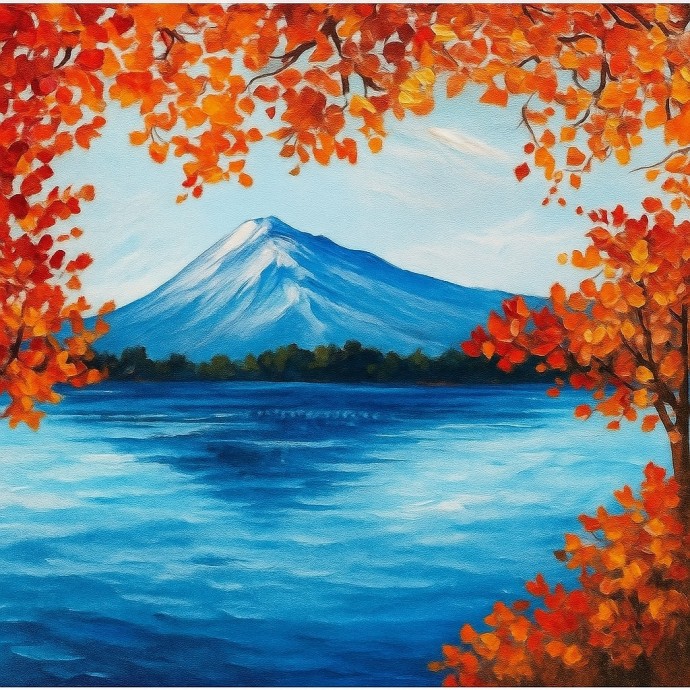 Рисуем осенний пейзаж: горы