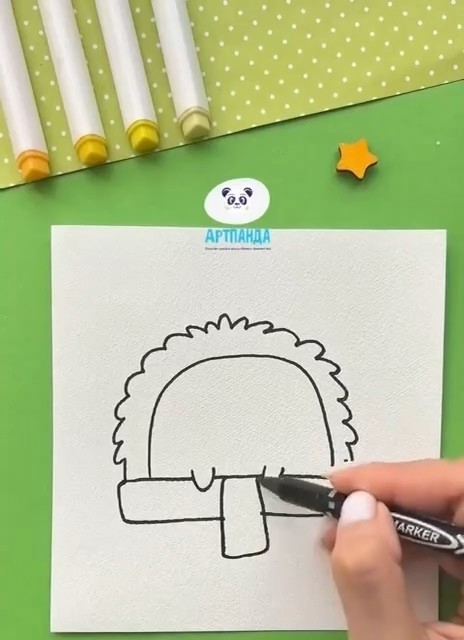 Рисуем ёжика в зимней шапке Рисуем ёжика в зимней шапке