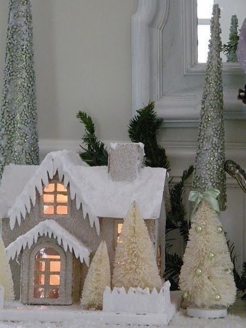 Рождественские домики из картона