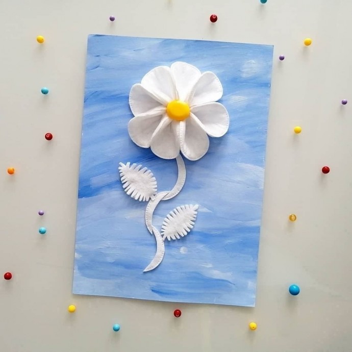 Аист под солнцем и другие поделки из ватных дисков