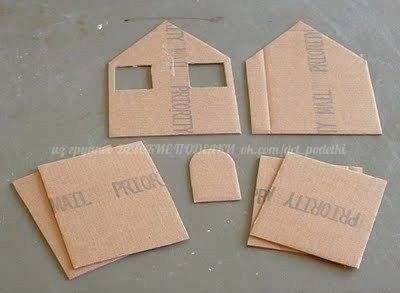 Домики из картона и ткани Домики из картона и ткани