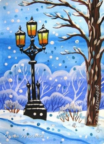 ​Фонари под снегом