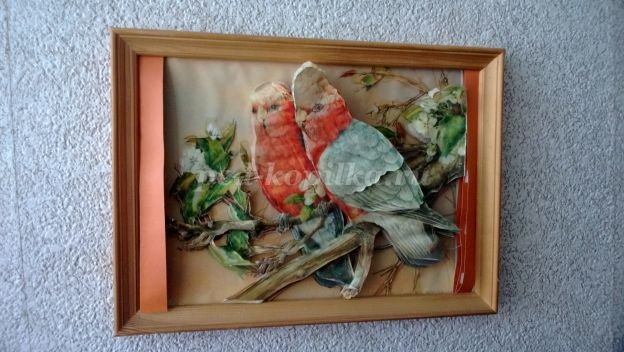 Картина в технике объёмный декупаж на тему: зима Картина в технике объёмный декупаж на тему: зима