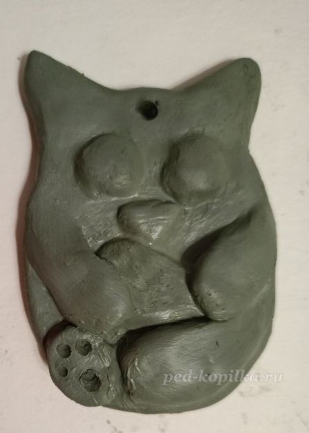 ​Кот из скульптурной глины детскими руками: часть 4