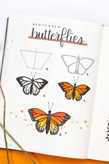 Учимся рисовать с детьми бабочек