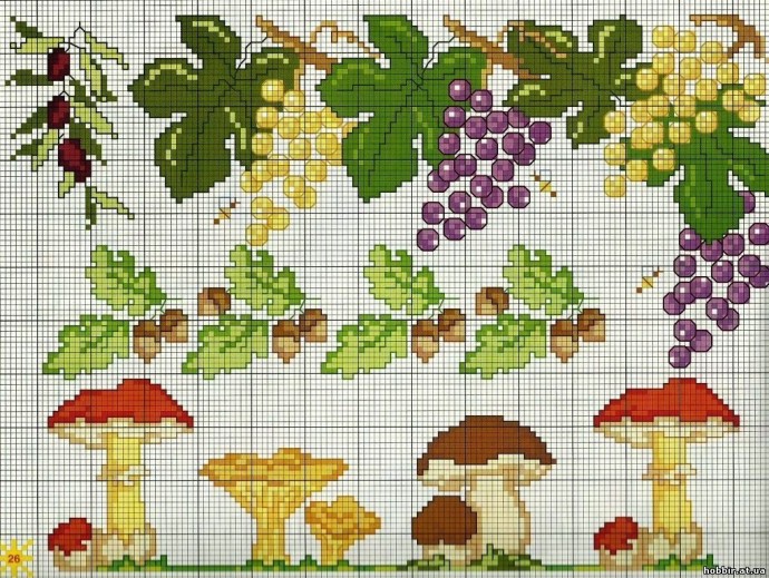 ​Вышиваем с детьми грибочки