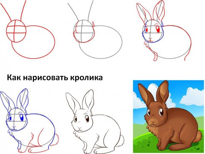 ​Рисуем с детьми кролика