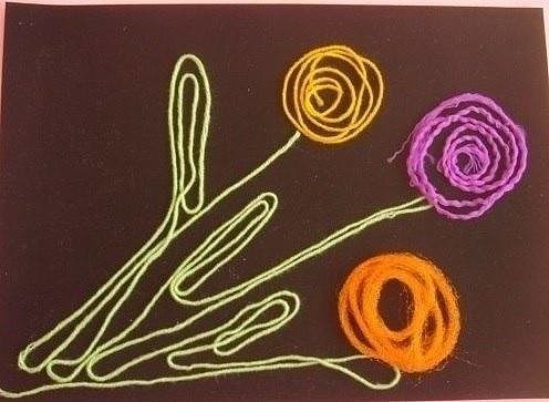 Аппликации с помощью ниток Аппликации с помощью ниток