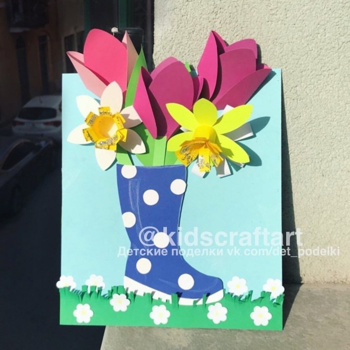 Детские весенние поделки-аппликации "Весенний сапожок" Детские весенние поделки-аппликации "Весенний сапожок"