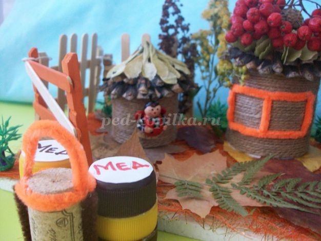 Настольная композиция из природного материала детскими руками: мастер-класс, часть 4