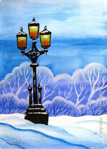 ​Фонари под снегом