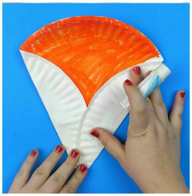 Лисичка из бумажной тарелки