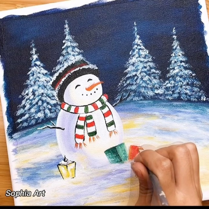 Рисуем снеговика