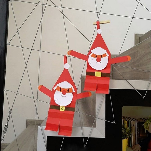 Веселый Дед Мороз из цветной бумаги Веселый Дед Мороз из цветной бумаги