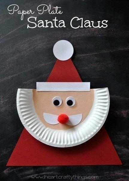 Дед Мороз из одноразовой тарелки и салфетки