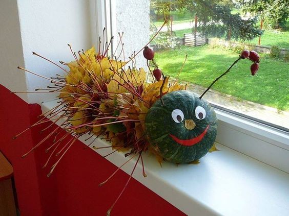 Гусенички из листьев: идеи