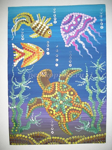 Как нарисовать подводный мир красками