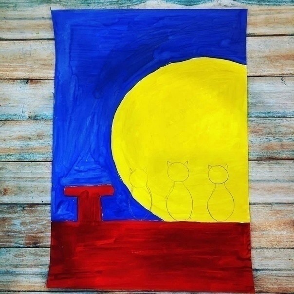 ​Котики и луна