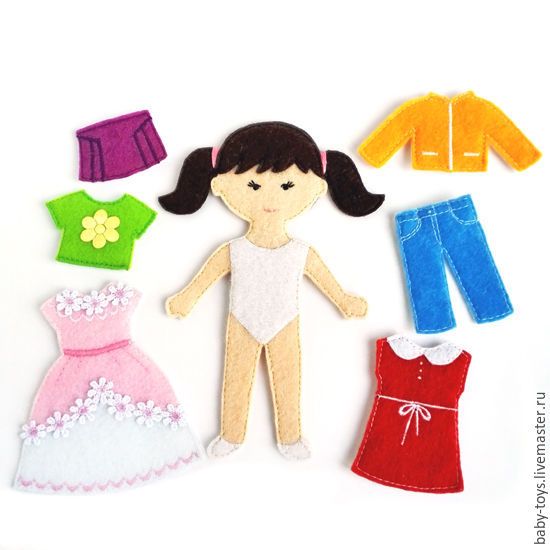 Куколки из фетра с одежками