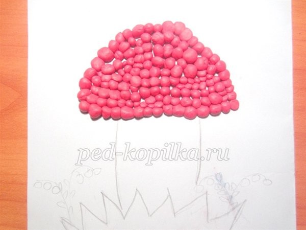 Пластилинография "Фантазийный грибок" Пластилинография "Фантазийный грибок"