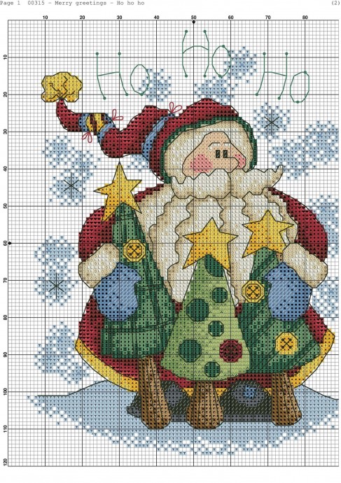 Подборка милых новогодних схем вышивки в детскую копилочку: Дед Мороз