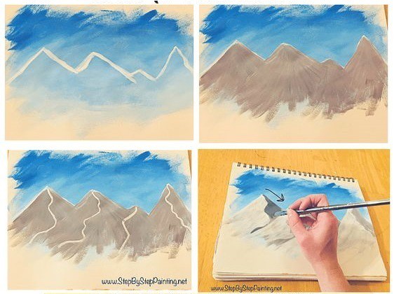 ​Учим детей рисовать горы