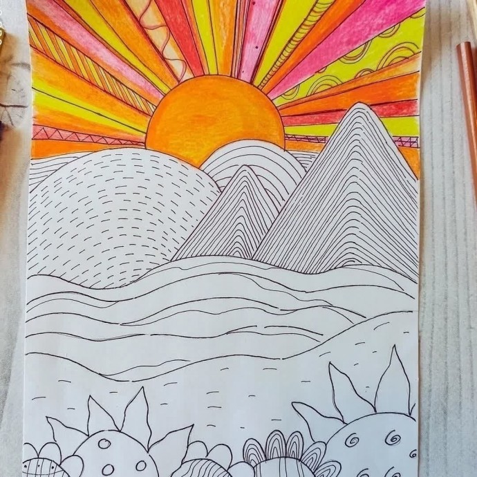 Пейзаж в стиле поп-арт Пейзаж в стиле поп-арт