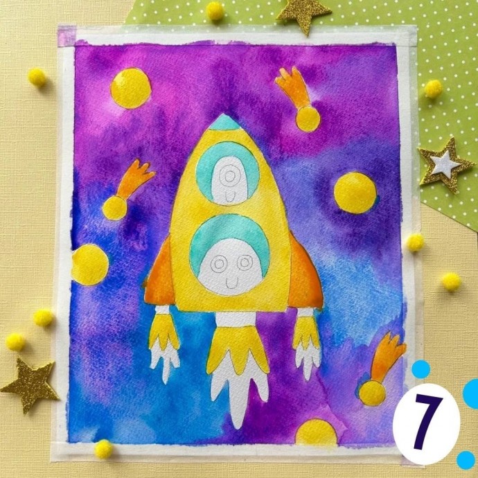 Рисуем ракету в космосе