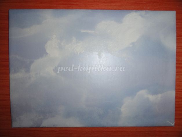 ​Аппликация из джинсовой ткани детскими руками: дерево с совами, часть 1