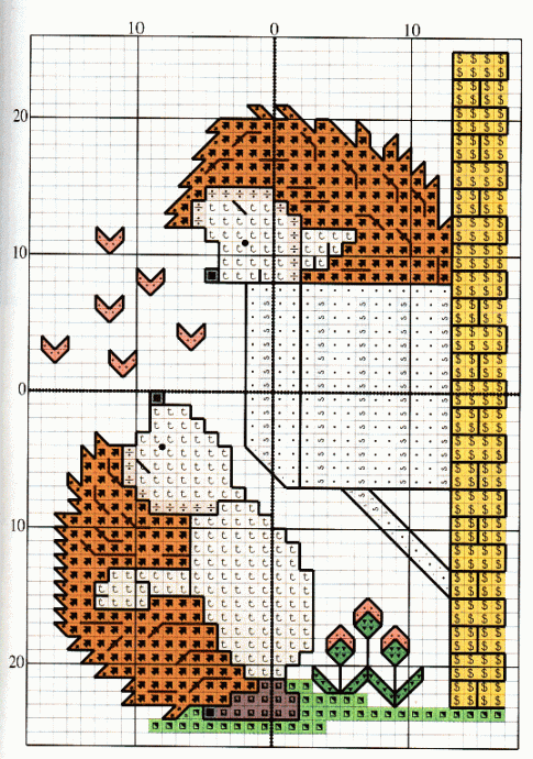 Схемы для детской вышивки: ёжик Схемы для детской вышивки: ёжик