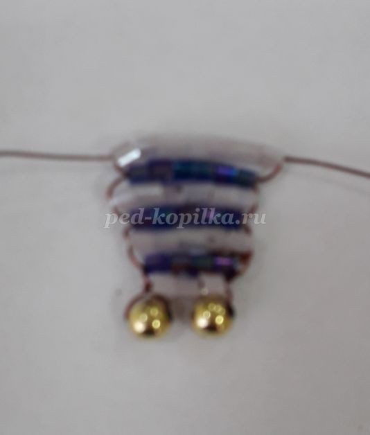 Плетение фигурки совёнка из стекляруса и пайеток Плетение фигурки совёнка из стекляруса и пайеток