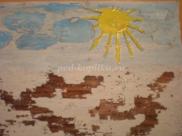 ​Ранняя весна в технике "Граттаж"