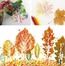 Рисунки осенними листьями