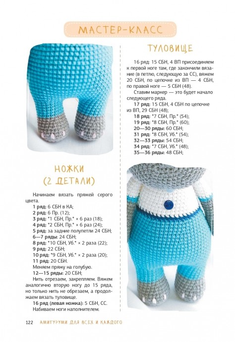 Бегемотик из пряжи