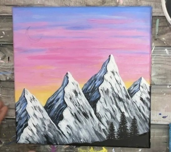 ​Рисуем снежные горы