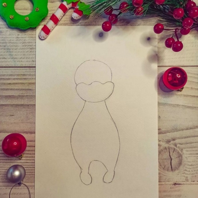 Рисуем зайчонка зимой Рисуем зайчонка зимой